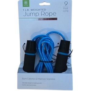 GAIAM BRAND 9 FOOT LONG 1 POUND BLUE & BLACK WEIGHTED JUMP ROPE